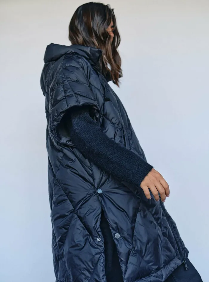 Women Waistcoats MOS MOSH MMFaisa Down Poncho Black