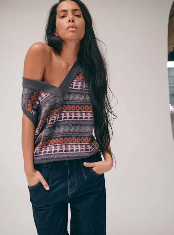 Women Waistcoats MOS MOSH MMHMind Jacquard Vest 8211 HEYANNO Multi Colors