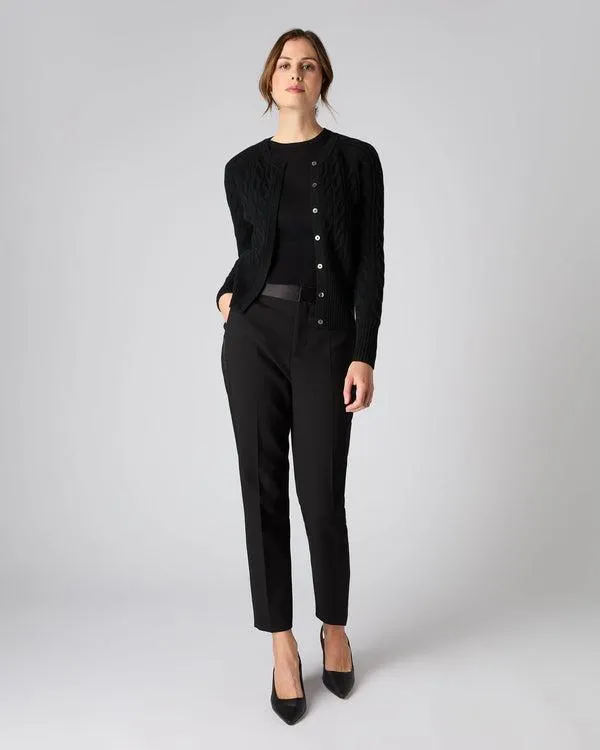 Women Women039s Cable Cashmere CardiganIn Black Black NPeal Cardigans