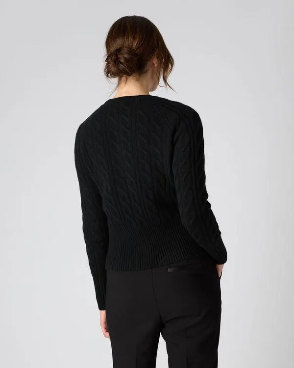 Women Women039s Cable Cashmere CardiganIn Black Black NPeal Cardigans