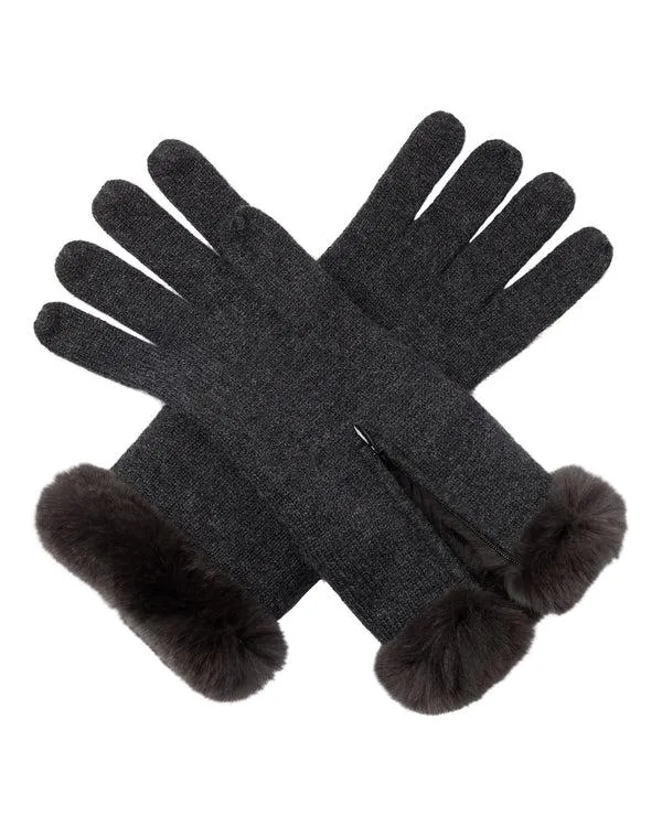 Women Women039s Fur And Cashmere GlovesIn Dark Charcoal Grey Dark Charcoal Grey NPeal Gloves Women Women039s Fur And Cashmere GlovesIn Dark Charcoal Grey Dark Charcoal Grey NPeal Gloves