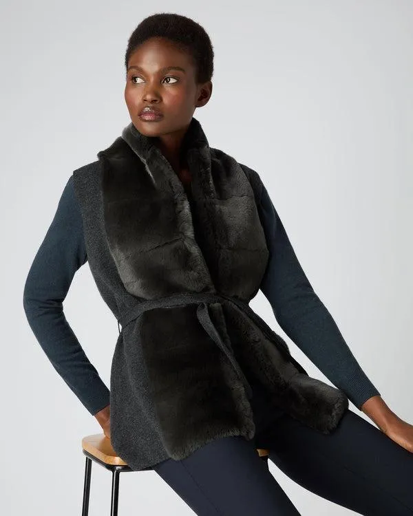 Women Women039s Fur Placket Milano Cashmere GiletIn Dark Charcoal Grey Dark Charcoal Grey NPeal Gilets Women Women039s Fur Placket Milano Cashmere GiletIn Dark Charcoal Grey Dark Charcoal Grey NPeal Gilets