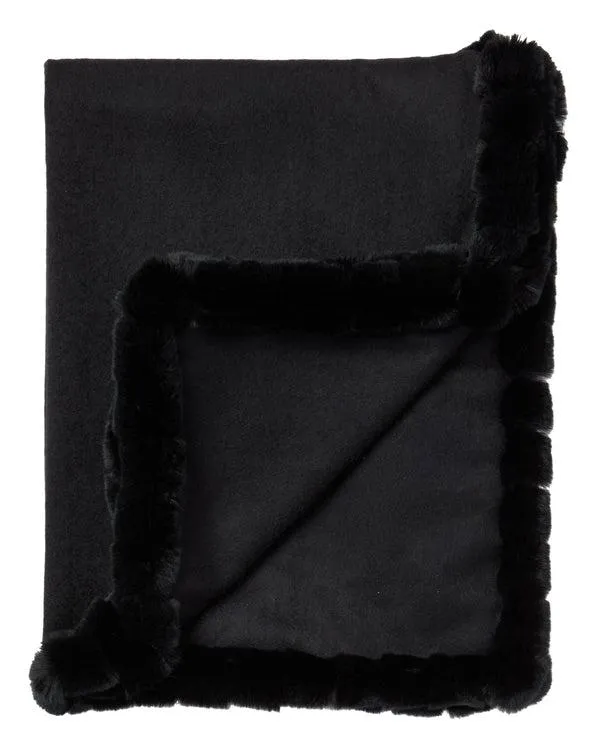 Women Women039s Fur Trim Woven Cashmere ShawlIn Black Black NPeal Pashminas Wraps and Shawls Women Women039s Fur Trim Woven Cashmere ShawlIn Black Black NPeal Pashminas Wraps and Shawls