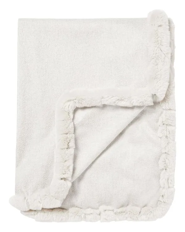 Women Women039s Fur Trim Woven Cashmere ShawlIn Pebble Grey Pebble Grey NPeal Pashminas Wraps and Shawls
