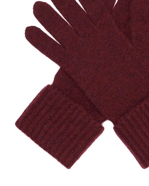 Women Women039s Ribbed Cashmere GlovesIn Shiraz Melange Red Shiraz Melange Red NPeal Gloves