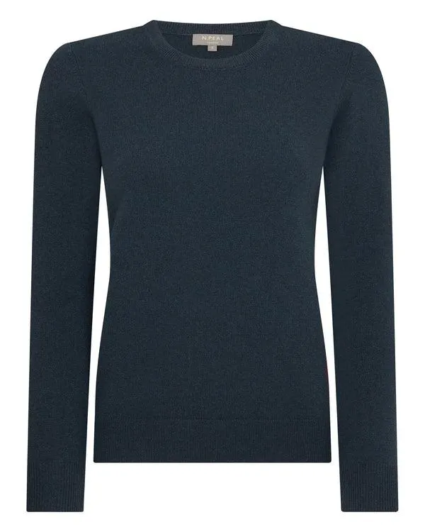Women Women039s Round Neck Cashmere SweaterIn Grigio Blue Grigio Blue NPeal Round Necks