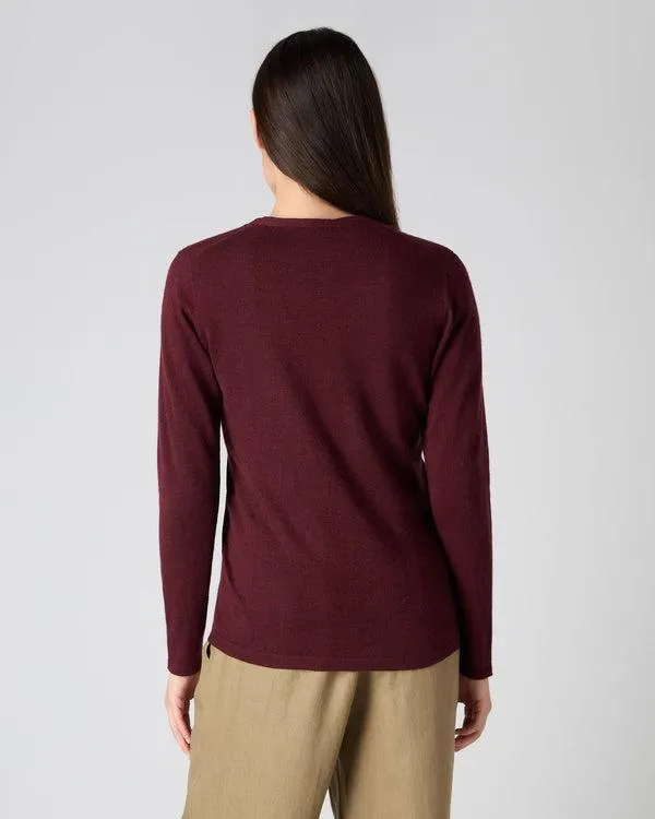 Women Women039s Superfine V Neck Cashmere CardiganIn Burgundy Red Burgundy Red NPeal Cardigans