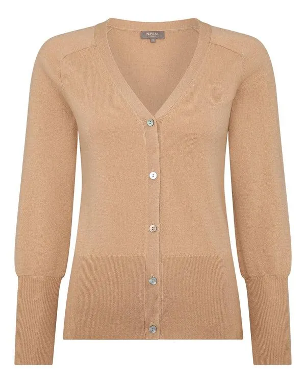 Women Women039s V Necked Cashmere CardiganIn Sahara Brown Sahara Brown NPeal Cardigans