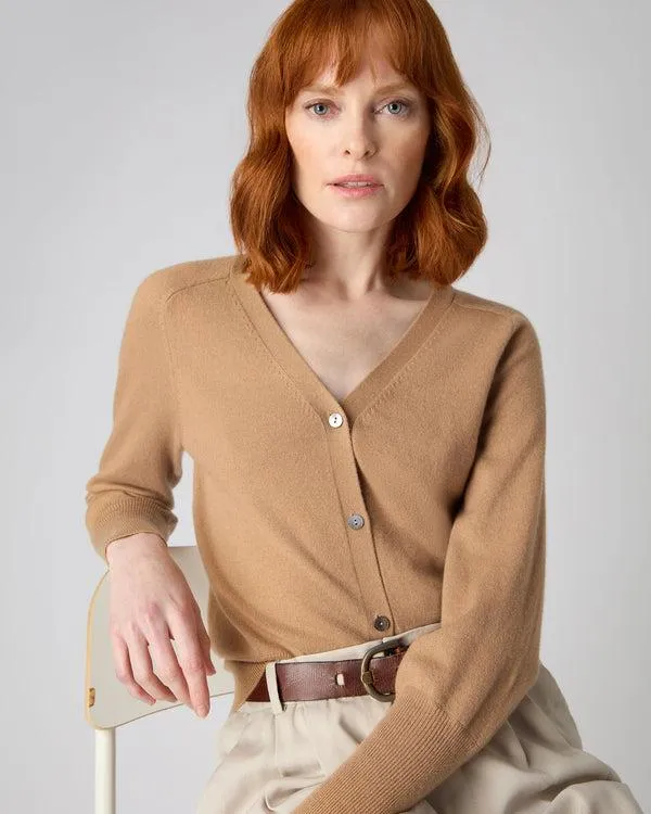 Women Women039s V Necked Cashmere CardiganIn Sahara Brown Sahara Brown NPeal Cardigans