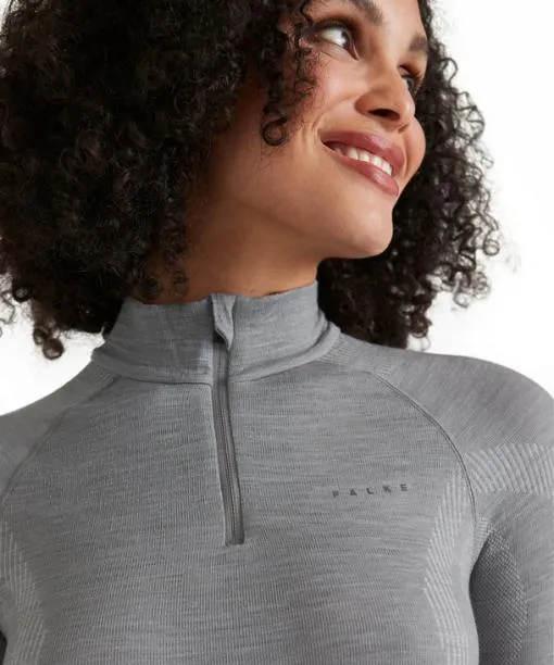Women Women Long Sleeve Shirt WoolTech Grey FALKE Long Sleeve Shirts
