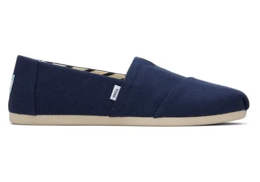 Women WomenAlpargata Navy Recycled Cotton Wide Width Navy Wide TOMS Alpargatas