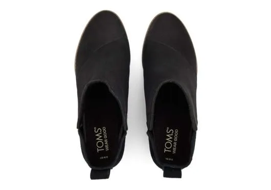 Women WomenClare Black Leather Wedge Boot Black TOMS Boots and Booties