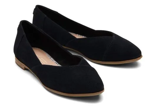 Women WomenJutti Neat Black Suede Flat True Black TOMS Dress Casual