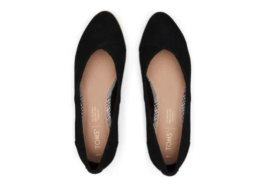 Women WomenJutti Neat Black Suede Flat True Black TOMS Dress Casual