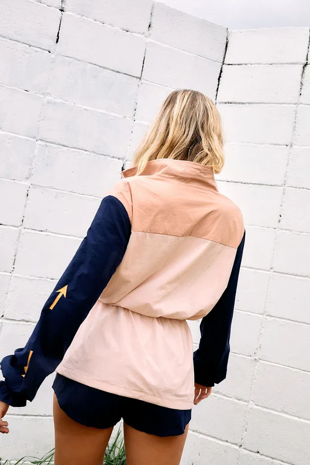 Women Workout Tops Free People Colour Block Yoko Jacket Pink
