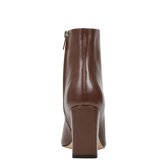 Women Yanara Heeled Bootie Dark Brown Leather Marc Fisher Booties