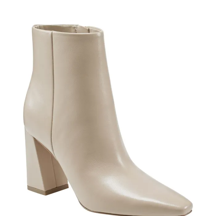 Women Yanara Heeled Bootie Natural Leather Marc Fisher Dress Boots