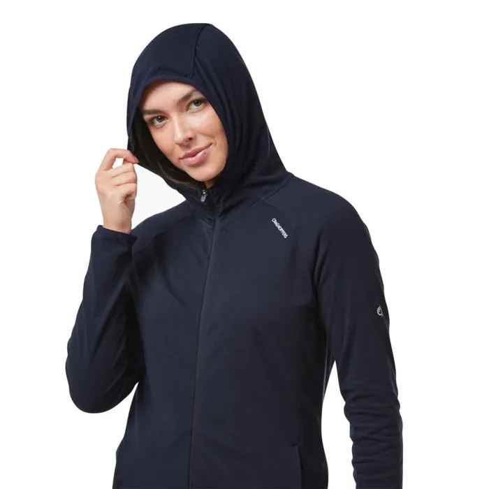 Womens Full Zip Fleece Craghoppers NosiLife Nilo Hooded Top Blue Navy Womens Full Zip Fleece Craghoppers NosiLife Nilo Hooded Top Blue Navy