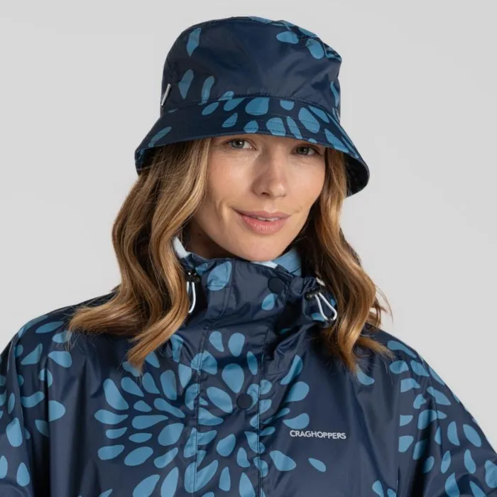 Womens Hats Craghoppers National Trust Globeflower Bucket Hat Blue Navy Print