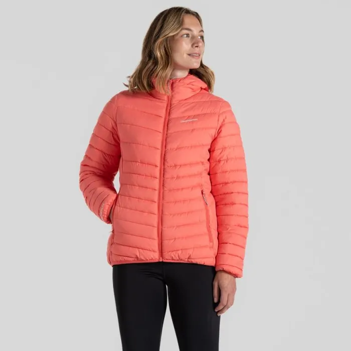 Womens Insulated Jackets Craghoppers Compresslite VIII Hooded Jacket Deep Coral