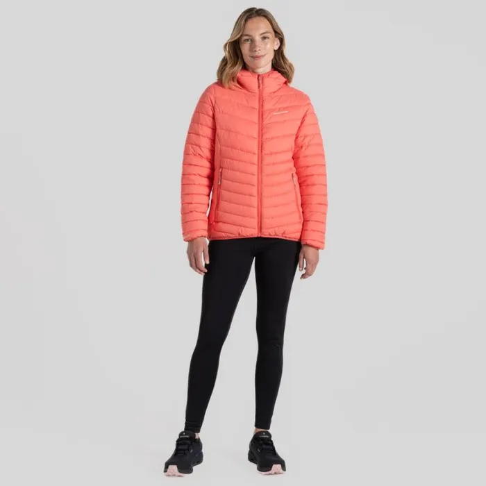 Womens Insulated Jackets Craghoppers Compresslite VIII Hooded Jacket Deep Coral Womens Insulated Jackets Craghoppers Compresslite VIII Hooded Jacket Deep Coral