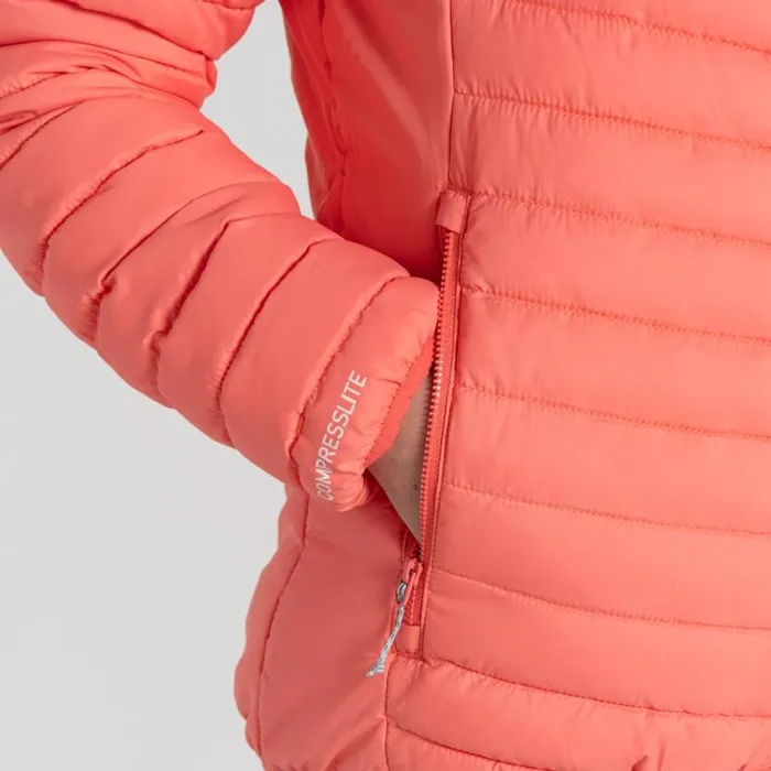 Womens Insulated Jackets Craghoppers Compresslite VIII Hooded Jacket Deep Coral Womens Insulated Jackets Craghoppers Compresslite VIII Hooded Jacket Deep Coral