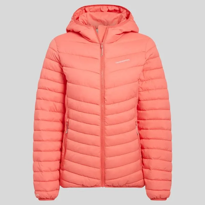 Womens Insulated Jackets Craghoppers Compresslite VIII Hooded Jacket Deep Coral Womens Insulated Jackets Craghoppers Compresslite VIII Hooded Jacket Deep Coral