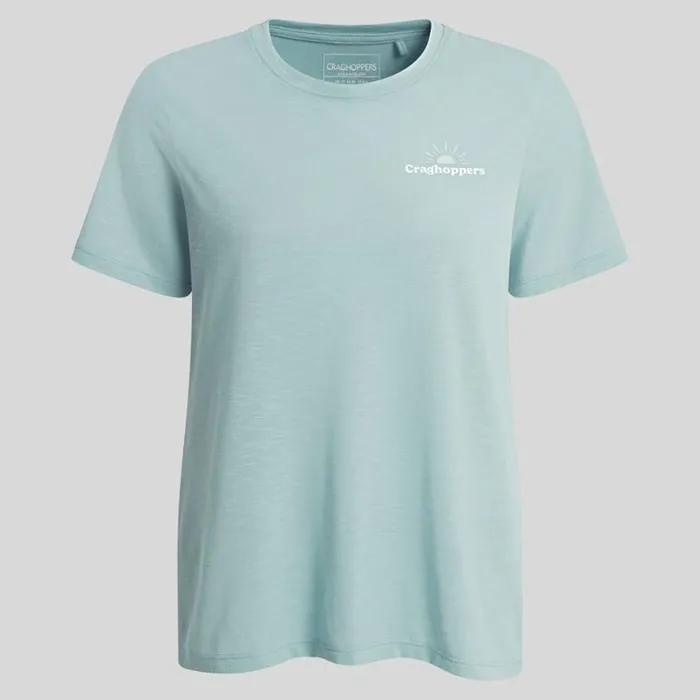 Womens Short Sleeve Craghoppers Malibo Short Sleeved TShirt Sky Blue