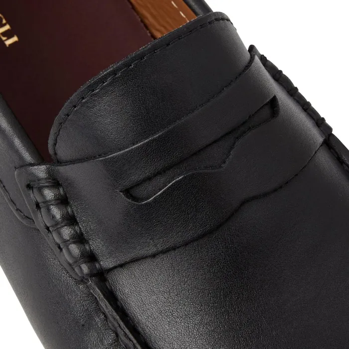 Xane Casual Leather Driving MoccassinBlack Men Bruno Magli Loafers and Slipons