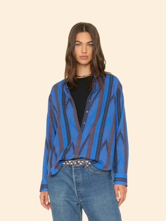 Xirena Electric Blue Beau Shirt Women Shirts