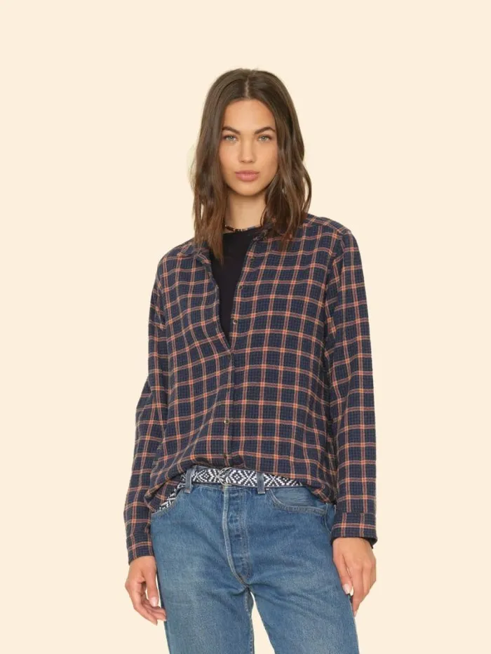 Xirena Navy Brick Scout Shirt Women Shirts