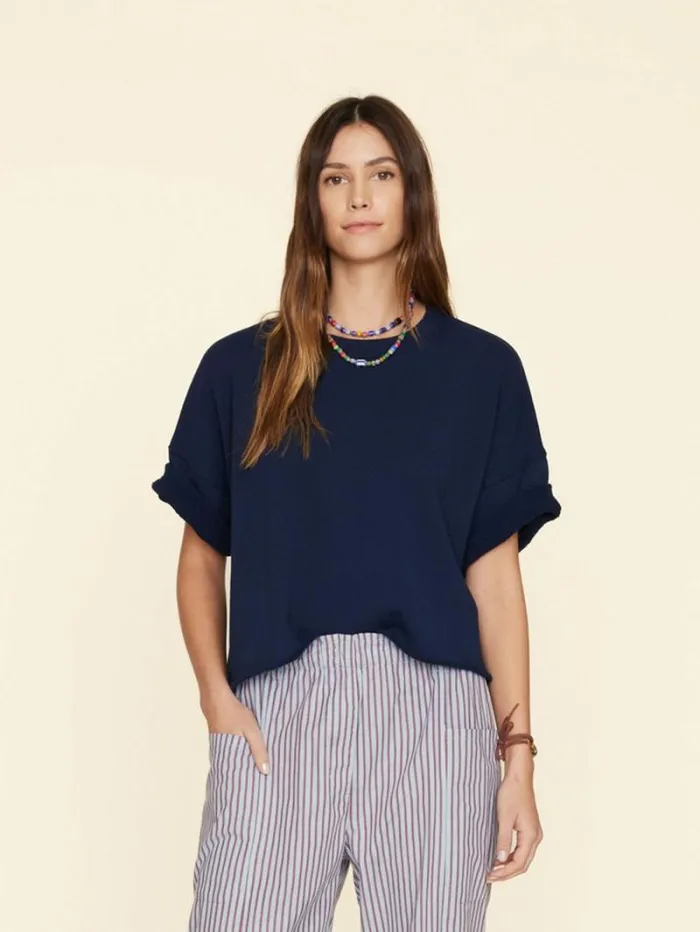 Xirena Navy Romeo Sweatshirt Women Sweats and Tees