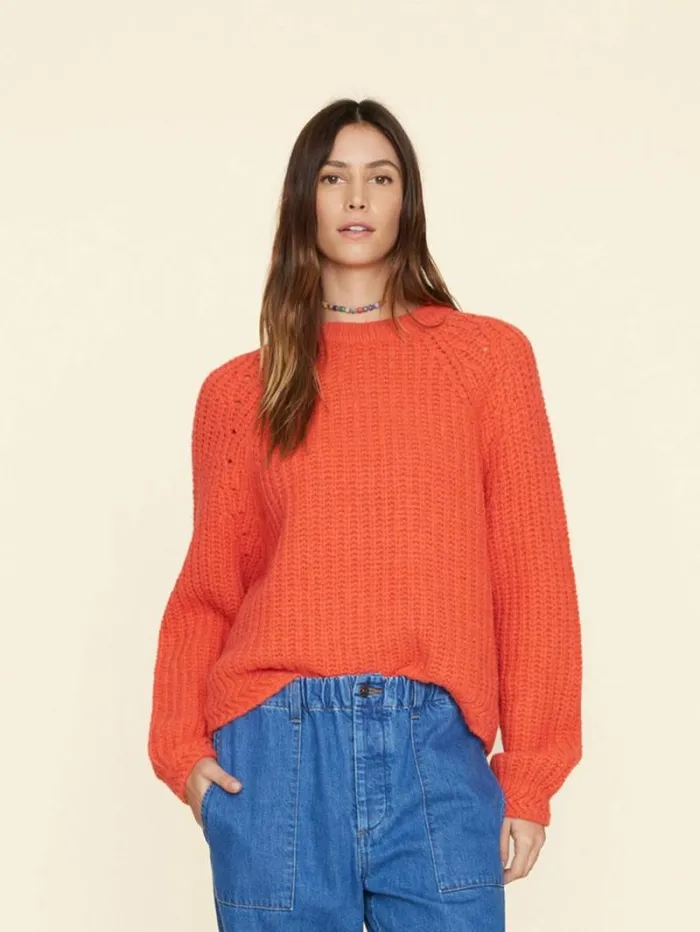 Xirena Orange Pop Landrey Sweater Women Sweaters and Jackets